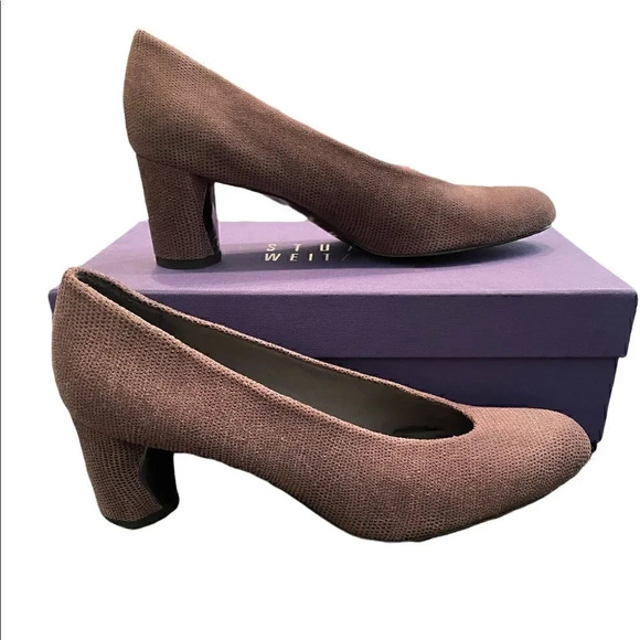 Stuart Weitzman vintage fungi goose bump leather heels size 7B - Picture 1 of 9